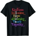 thumbnail image 1 of Kindness Love Inclusion Equality Diversity Human Rights T-Shirt, 1 of 4