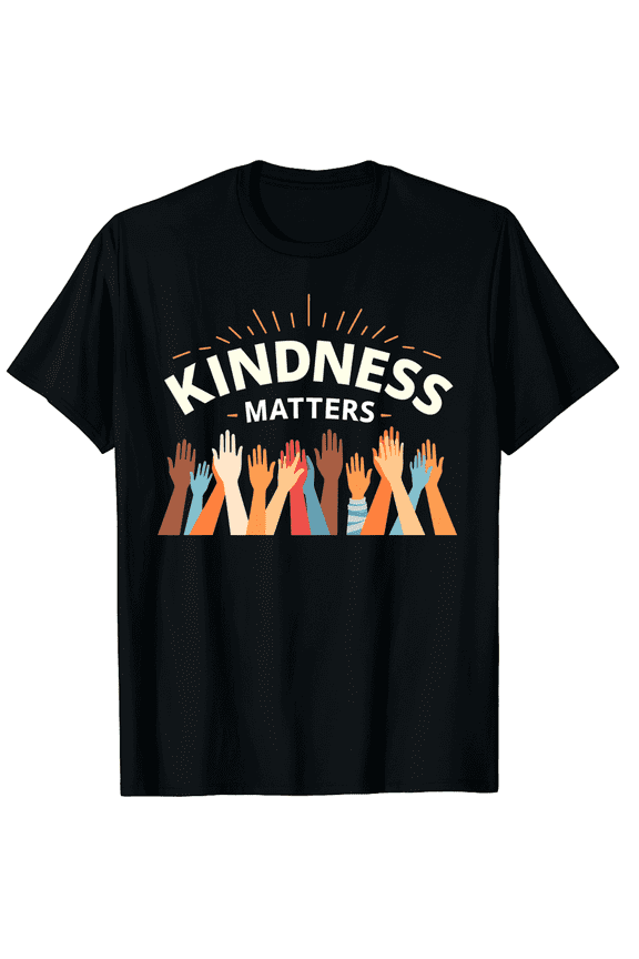 Kindness Matters Inspirational Graphic T-Shirt Retro Unity Diversity Positive Message Tee for Men Women
