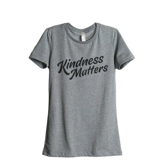 Kindness Matters Women's Fashion Relaxed T-Shirt Tee Heather Grey Small