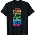 thumbnail image 1 of Kindness Peace Equality Inclusion Diversity Human Rights T-Shirt, 1 of 4