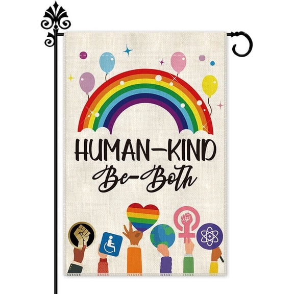 Kindness Peace Equality Love Inclusion Hope Diversity Garden Flag - 12 x 18 Inch Double Sided Farmhouse Holiday Yard Decoration - Peace Equality Lover Gift