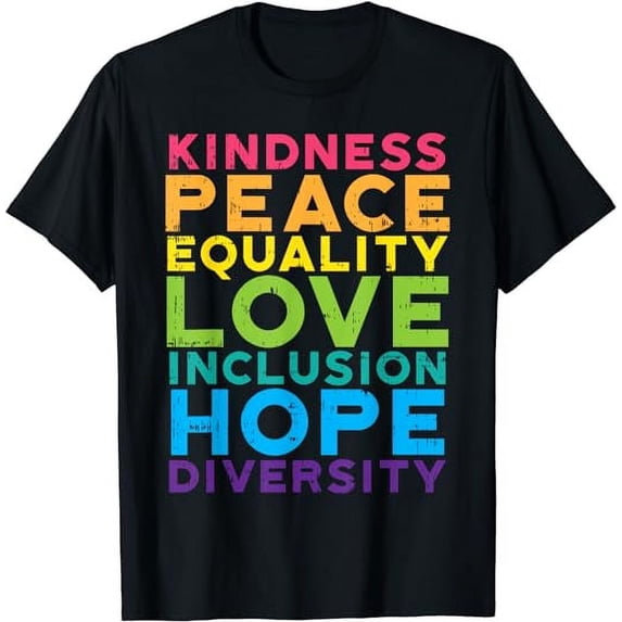 Kindness Peace Equality Rainbow Black Pride LGBT Gift T-Shirt