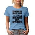 thumbnail image 1 of Kindness Peace Love Equality Inclusion Hope Diversity, Human Rights Advocate Related, Baby Blue T-Shirt, 3XL, 1 of 5