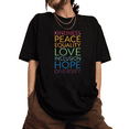 thumbnail image 1 of Kindness Peace Love Print Tshirt Graphic Tees Multicolor Black Shirts S-5XL Inspire Tops, 1 of 5