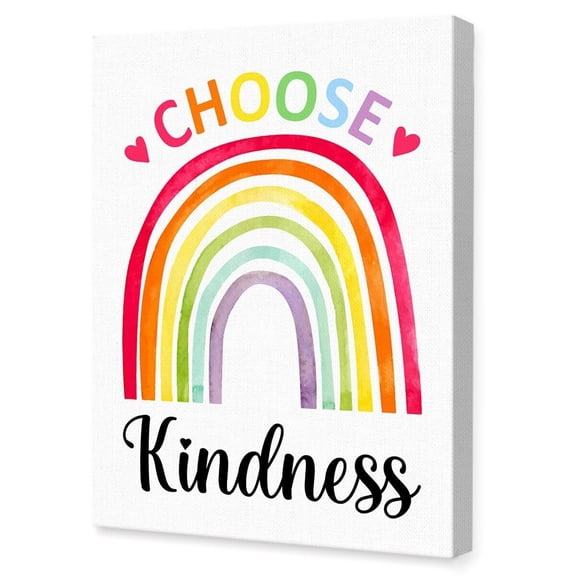 Kindness Quote Wall Art poster Canvas Poster Print, Growth Mindset Wall Art for Kids Classroom & Nursery Decor, Rainbow Inspirational Art poster