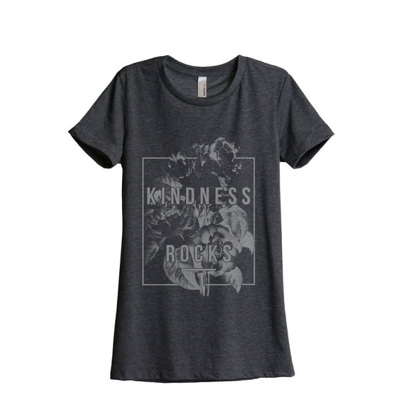 Kindness Rocks Women's Fashion Relaxed T-Shirt Tee Charcoal Grey 2X-Large