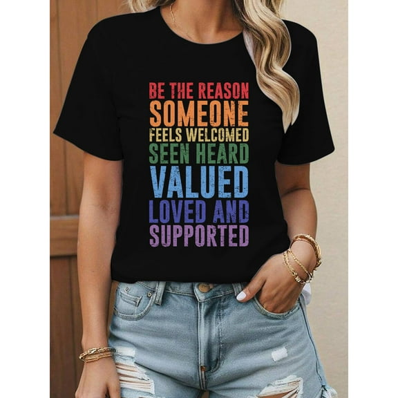 Kindness T-Shirt for Men Women - Uplifting 'Be the Reason Someone Feels Welcomed' Quote - Soft Cotton Unisex Tee for Daily Encouragement