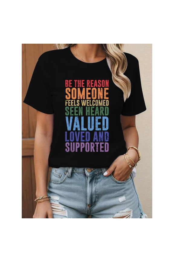 Motivational Kindness Tee - 'Be the Reason Someone Feels Welcomed' Slogan Shirt - Unisex Comfortable Cotton Tops for Gifts & Daily Wear
