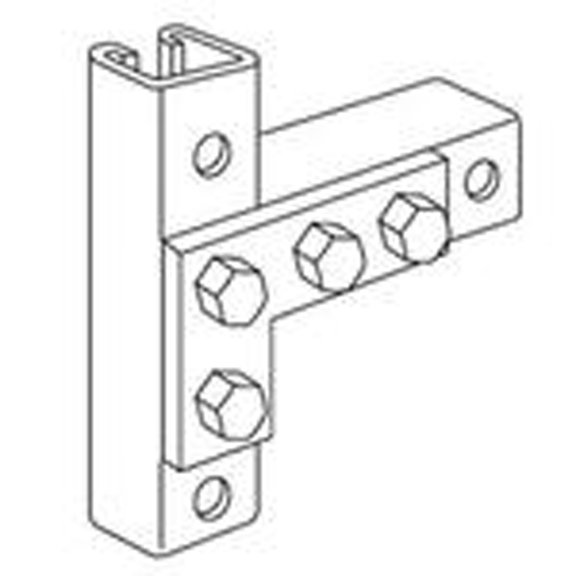 Kindorf Flat Angle Plate Connector, 4 Holes, Bolt Hole: 9/16", Steel/Galvanized