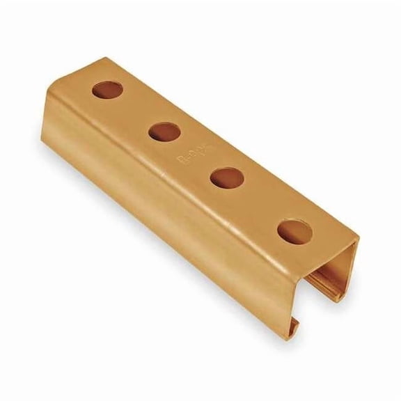 Single Channel Strut, Punched, Steel, Electroplated, 9/16 in Hole Size, Gold