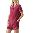 thumbnail image 1 of Kindred Bravely Clea Maternity Pajamas & Postpartum Lounge Sets for Women, Short Sleeve Nursing Pajamas (Deep Berry, X-Large), 1 of 6