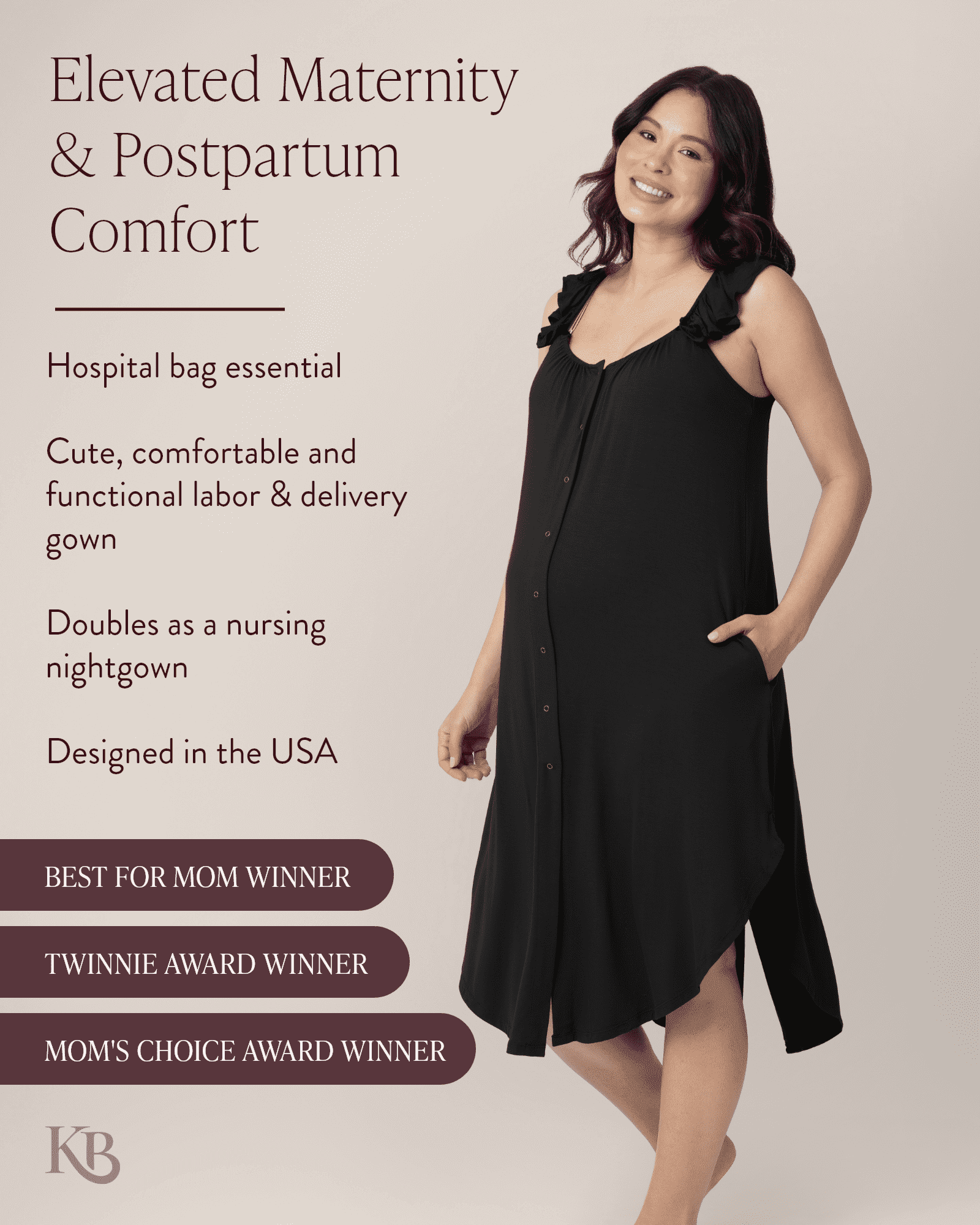 Robe Set Universal Labor Delivery Gown Love Notes 1X/2X