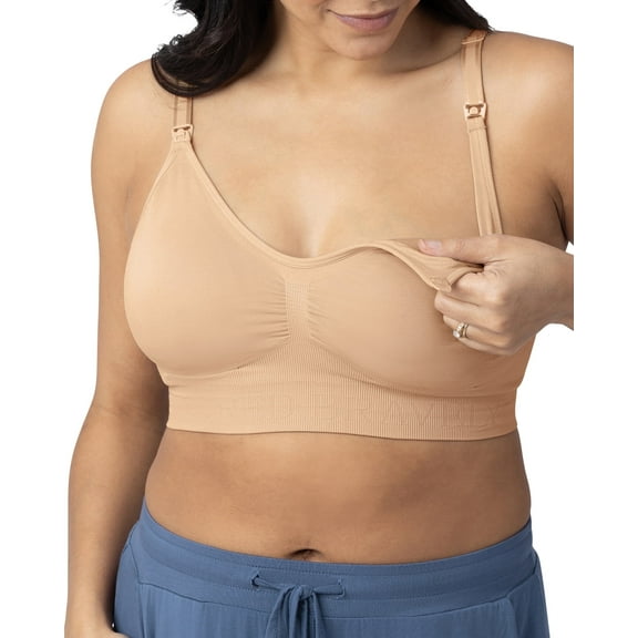Kindred Bravely Sublime Busty Seamless Nursing Bra for F,G,H,I Cup | Wireless Maternity & Postpartum Bra (Beige, 2X Busty)