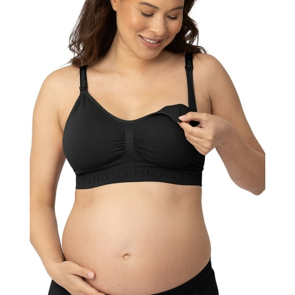 Kindred Bravely Sublime Seamless Nursing Bra | Wireless Maternity & Postpartum Bra | Premium Nursing Bras (Black, 1X)