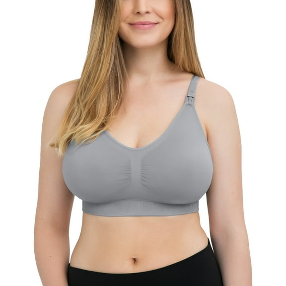 Kindred Bravely Sublime Seamless Nursing Bra | Wireless Maternity & Postpartum Bra | Premium Nursing Bras (Grey, Medium)