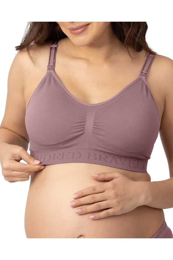 Sublime Busty Seamless Nursing Bra for F,G,H,I Cup | Wireless Maternity & Postpartum Bra (Twilight, 1X Busty)