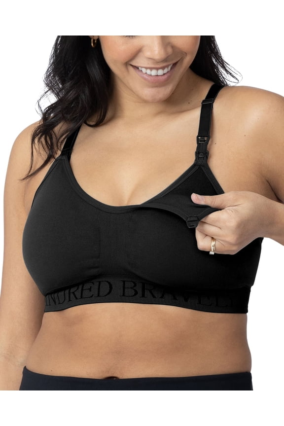 Sublime Nursing Sports Bras for Breastfeeding, Soft & Stretchy Maternity Bra (Black, X-Large-Busty)