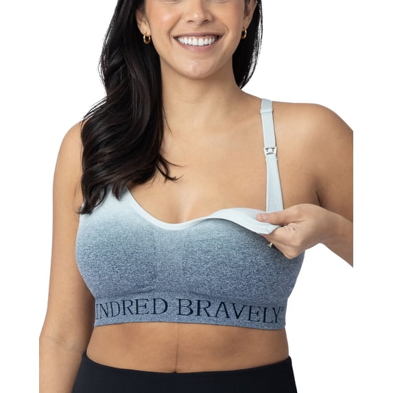 Kindred Bravely Sublime Nursing Sports Bras for Breastfeeding, Soft & Stretchy Maternity Bra (Ombre Storm, Large-Busty)