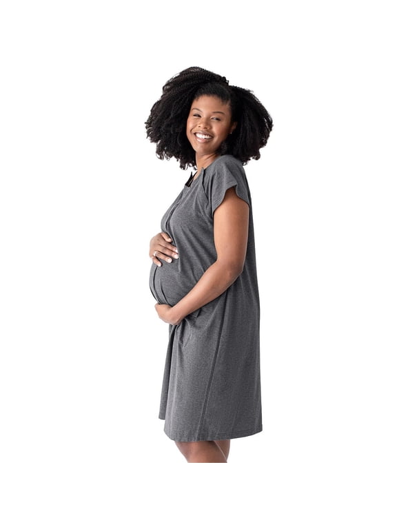 Labor and Delivery Gown, 3 in 1 Hospital Gowns for Women Labor Delivery (Grey Heather, XL-XXL)