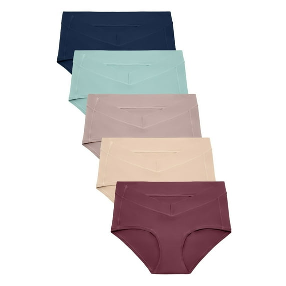 Kindred Bravely Women's Sustainable Hipster Panty 5 Pack | Comfortable Maternity & Postpartum Underwear (Assorted, Medium/Large)