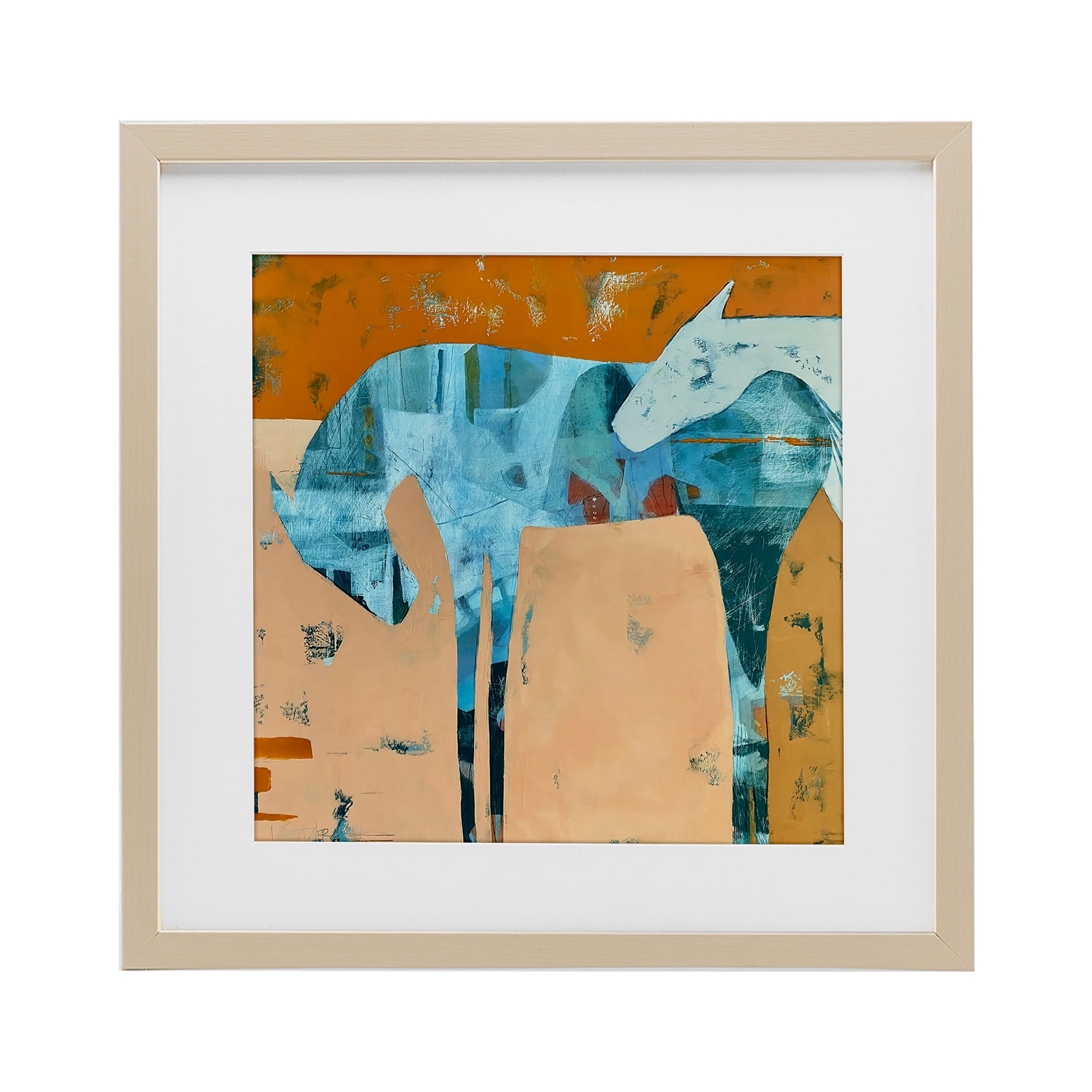 Kindred Crush Horses Birch Framed Print Under Glass, design by Dianna Fritzler