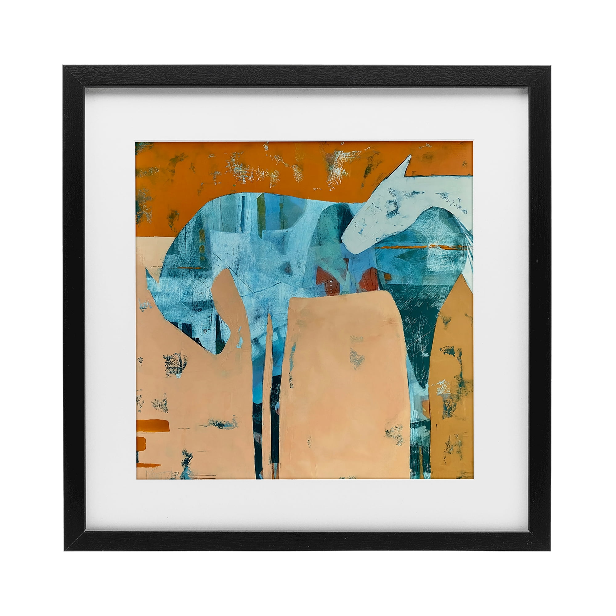 Kindred Crush Horses Black Framed Print Under Glass, design by Dianna Fritzler