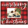thumbnail image 1 of Kindred Hearts 13" x 15" Red Buffalo Check "Merry Christmas" Wooden Photo Frame, 1 of 2