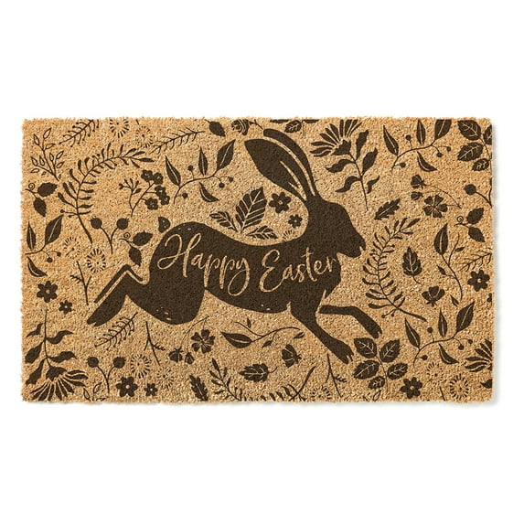 Kindred Hearts Natural Coir "Happy Easter" Rectangular Outdoor Doormat 18" x 30"