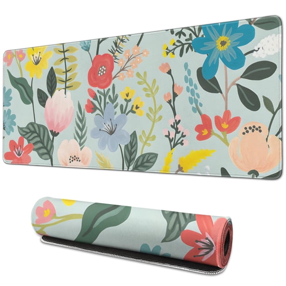 All Kinds Of Flowers desk Mouse Padwaterproofno Slip for Office Home Work GamingmousepadsRubber Base Mousepad with Stitched Edges 31.5x11.8inches