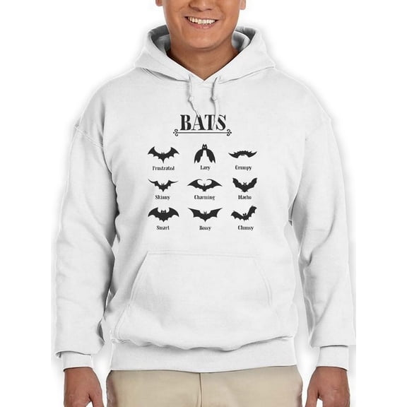 Kinds Of Bats Design Men Hoodie, Male XX-Large