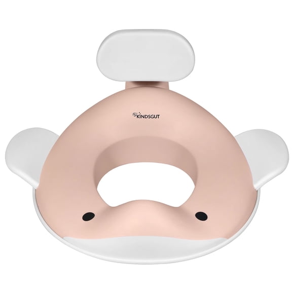 Kindsgut Whale Potty Training Seat for Toddlers – Kids Toilet Seat with Backrest, Non-Slip, Fits Round & Oval Toilet Seats, Designed in Germany, Peach