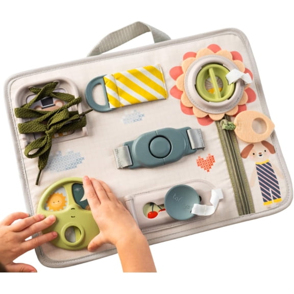 Taf Toys Snap'n Learn Board Busy Board for Toddlers 18 Months & up Montessori Sensory Activity Board Travel Toy Non-Toxic Educational Learning Toy for Boys & Girls Birthday Gift