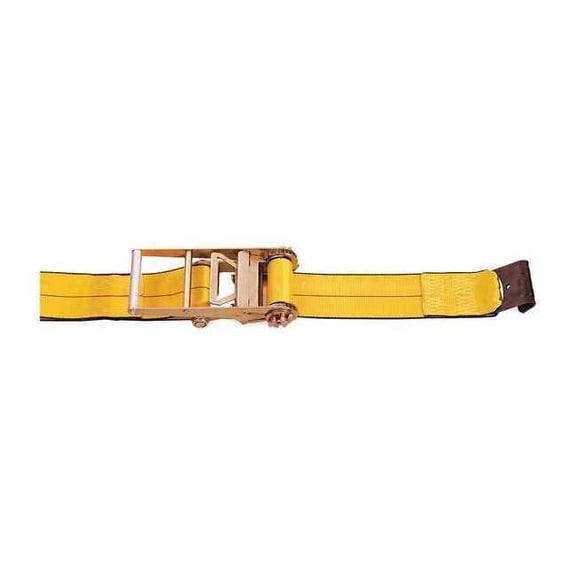 Kinedyne Ratchet Strap,Flat-Hook,Yellow 592721GRA