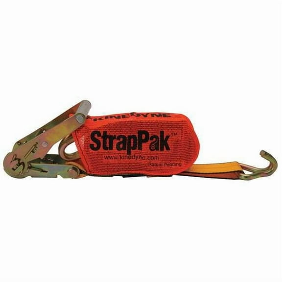 Kinedyne Ratchet Strap,Wire-Hook,Yellow 513084PAKGRA