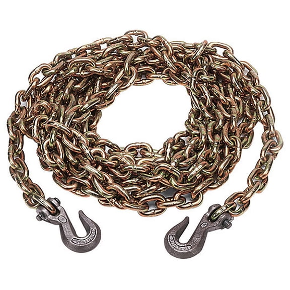 DAS COMPANIES Kinedyne G70 Chain with Grab Hook 20Ft x .375.ines Cargo Control 6600-Pound WLL