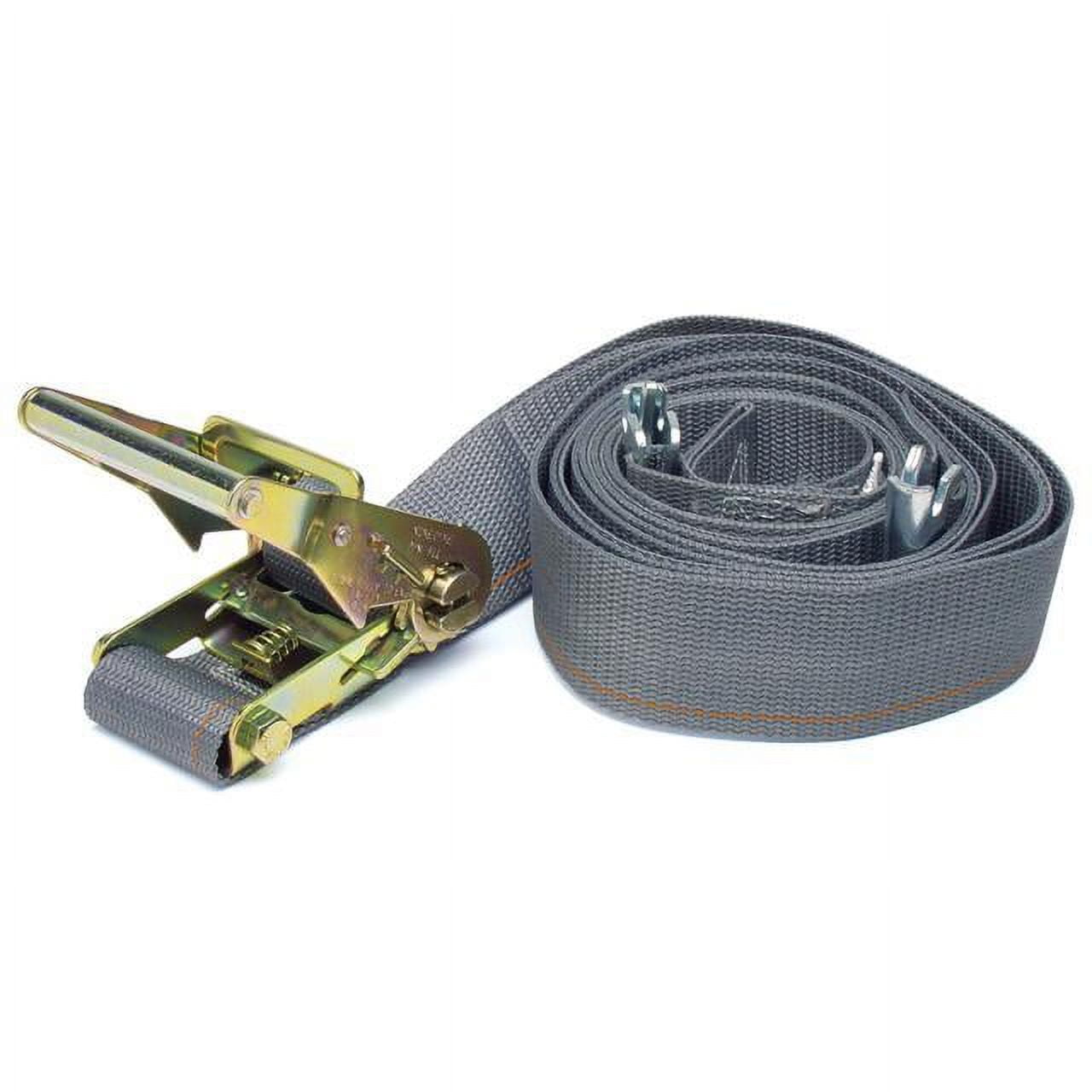 Gray 16ft Polyester Ratchet Strap with Steel Hardware