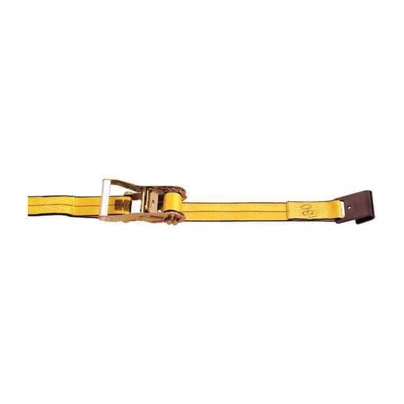 Kinedyne Tie Down Strap,Flat-Hook,Yellow 512020GRA