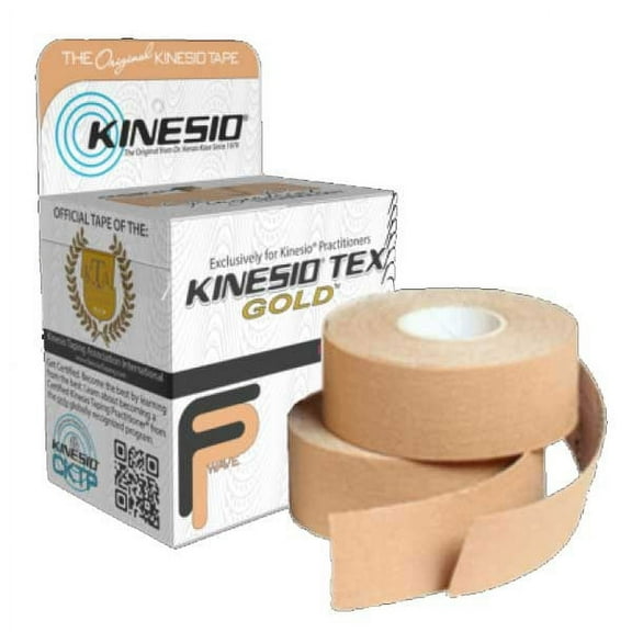 Kinesio Tape, Tex Gold FP, 1" x 5.5yds, Beige, 1 pkg of 2 rolls