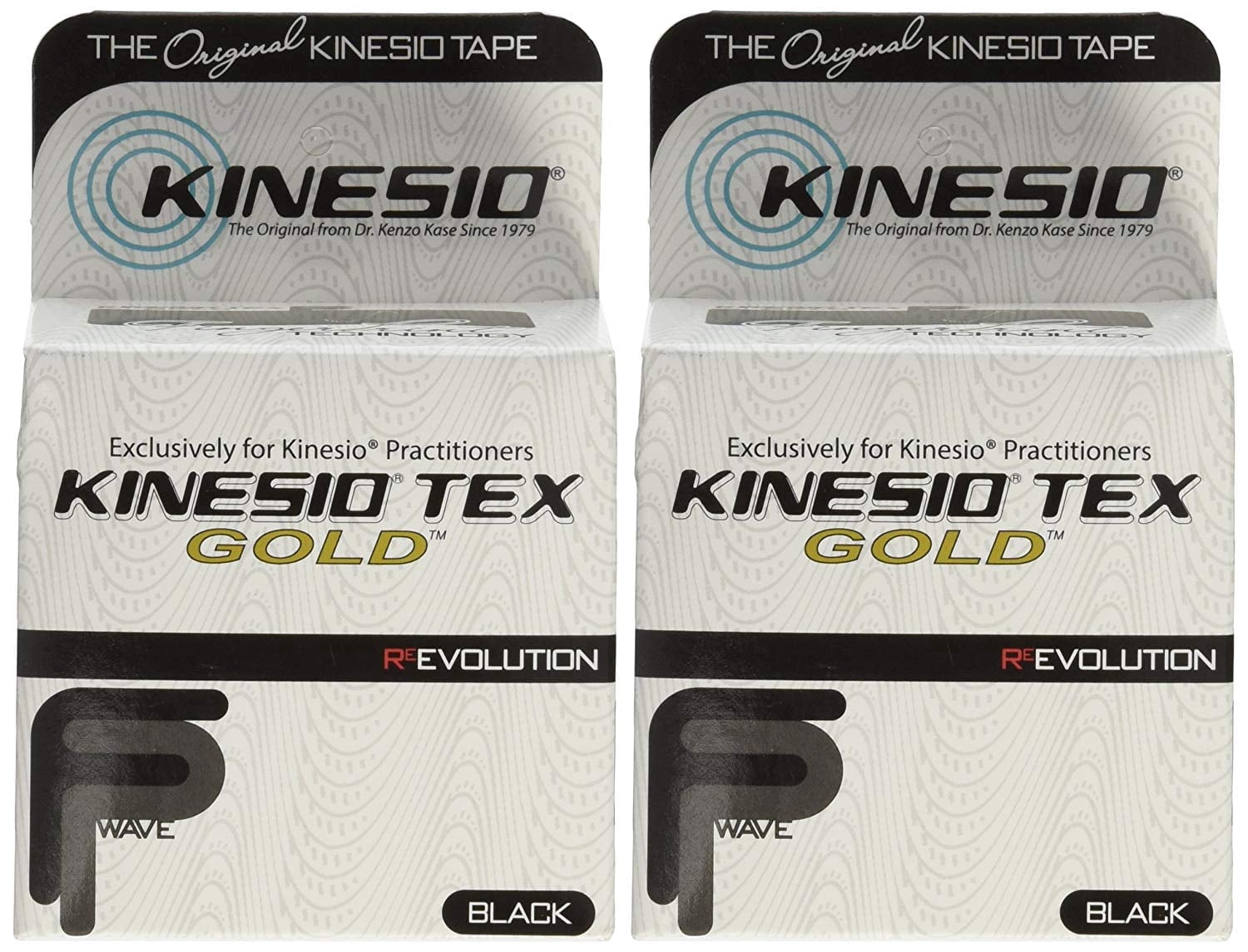 Kinesio Tex Gold FP: 2" x 16.4' Black - 2 Pack