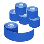 Kinesiology Tape - 6 Rolls Set, Lychee Elastic Therapeutic Sports Tape for Shoulder, Knee, Elbow Pain Relief, Latex Free, Water Resistant, Breathable, 2" x 16.4 feet Per Roll (Dark Blue)