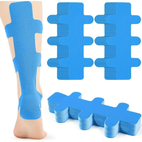 Kinesiology Tape for Achilles Tendon,12 Count Achilles Tendon Tape Precut, Original Cotton Waterproof & Breathable, Enhance Elastic Kinesiology Athletic Tape for Achilles and Muscle Support