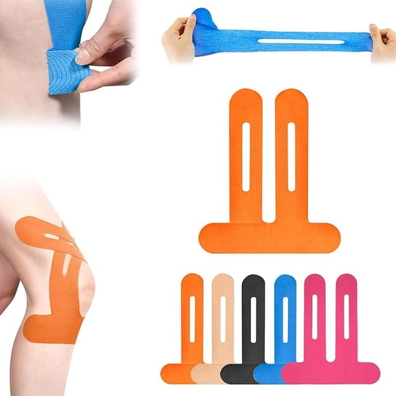 Kinesiology Tape for Knees, 2025 New Kinesiology Tape for Knees Pre Cut, Knee Support & Stability, Knee Pain Relief Athletic Tape, Waterproof & Elastic, Breathable Comfort (Black, 20PCS)