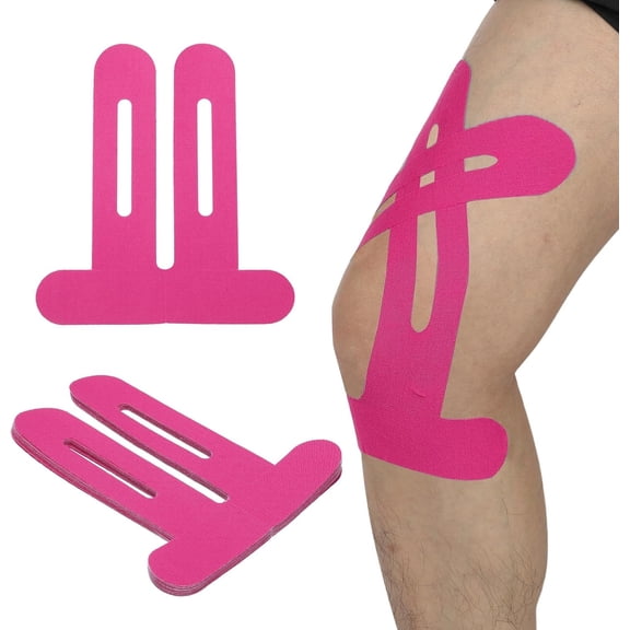 Kinesiology Tape for Knees, Precut Elastic Athletic Knee Tape Waterproof & Breathable Hypoallergenic Fitting for (Sports/Exercise/Muscle/Strain/Joint Support) 10 Pack & Pink