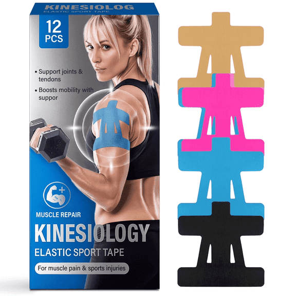 Kinesiology Tape for Shoulder, Waterproof & Elastic, Breathable Shoulder Tape, Athletic Tape For Sports, Provide Support and Stability for Running, Hiking, Riding, 10 PCS