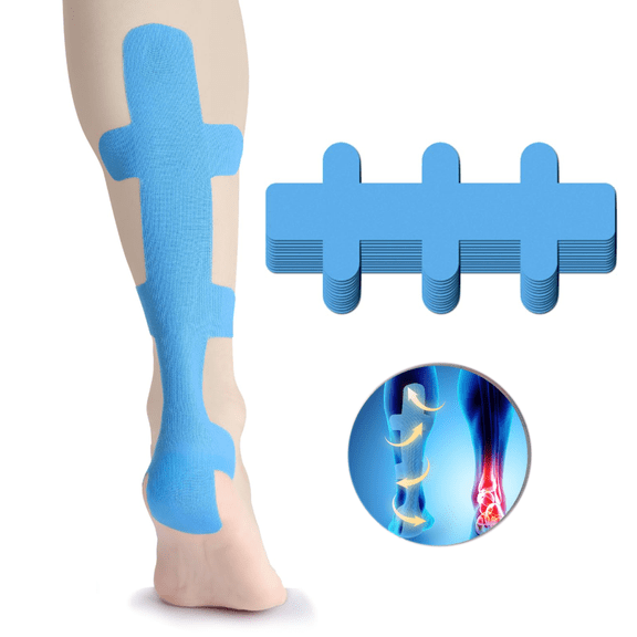 Kinesiology Tape for Achilles Tendon,12 Count Achilles Tendon Tape Precut, Enhance Elastic Kinesiology Athletic Tape for Achilles and Muscle Support