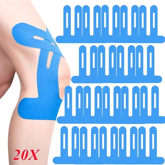 Kinesiology Tape for Knees, 20 Pcs Kinesiology Tape, Elastic Athletic Tape, Waterproof Kinesiology Tape Precut for Joint Support