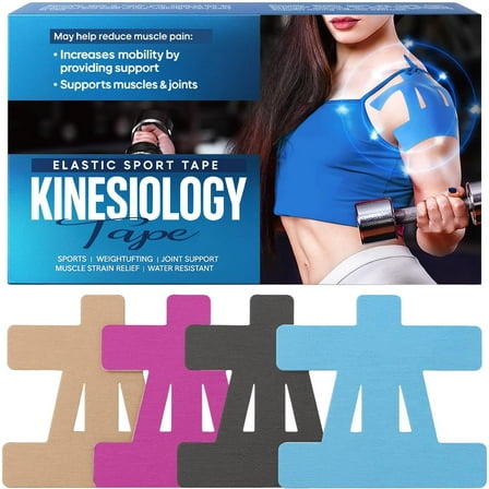 Kinesiology Tape for Shoulder, Kinesiology Tape Precut,Waterproof and Sweatproof,Provide Support and Stability to Muscle,  12PCS