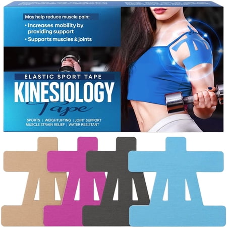 Kinesiology Tape for Shoulder, Kinesiology Tape Precut,Waterproof and Sweatproof,Provide Support and Stability to Muscle, 12PCS