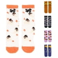 thumbnail image 1 of Kinet Halloween Fuzzy Socks For Women Men Crew Socks Pumpkin Ghost Pattern Halloween Gift Fall Winter Warm Soft Festival Party Lounging Home Socks,Orange, 1 of 4