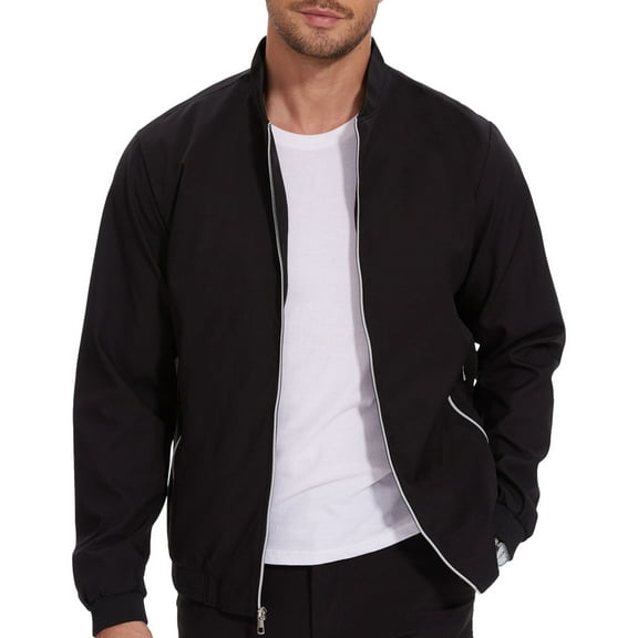 Kinet Men's Bomber Jacket Lightweight Casual Flight Windbreaker Zip Up Coat with Pockets